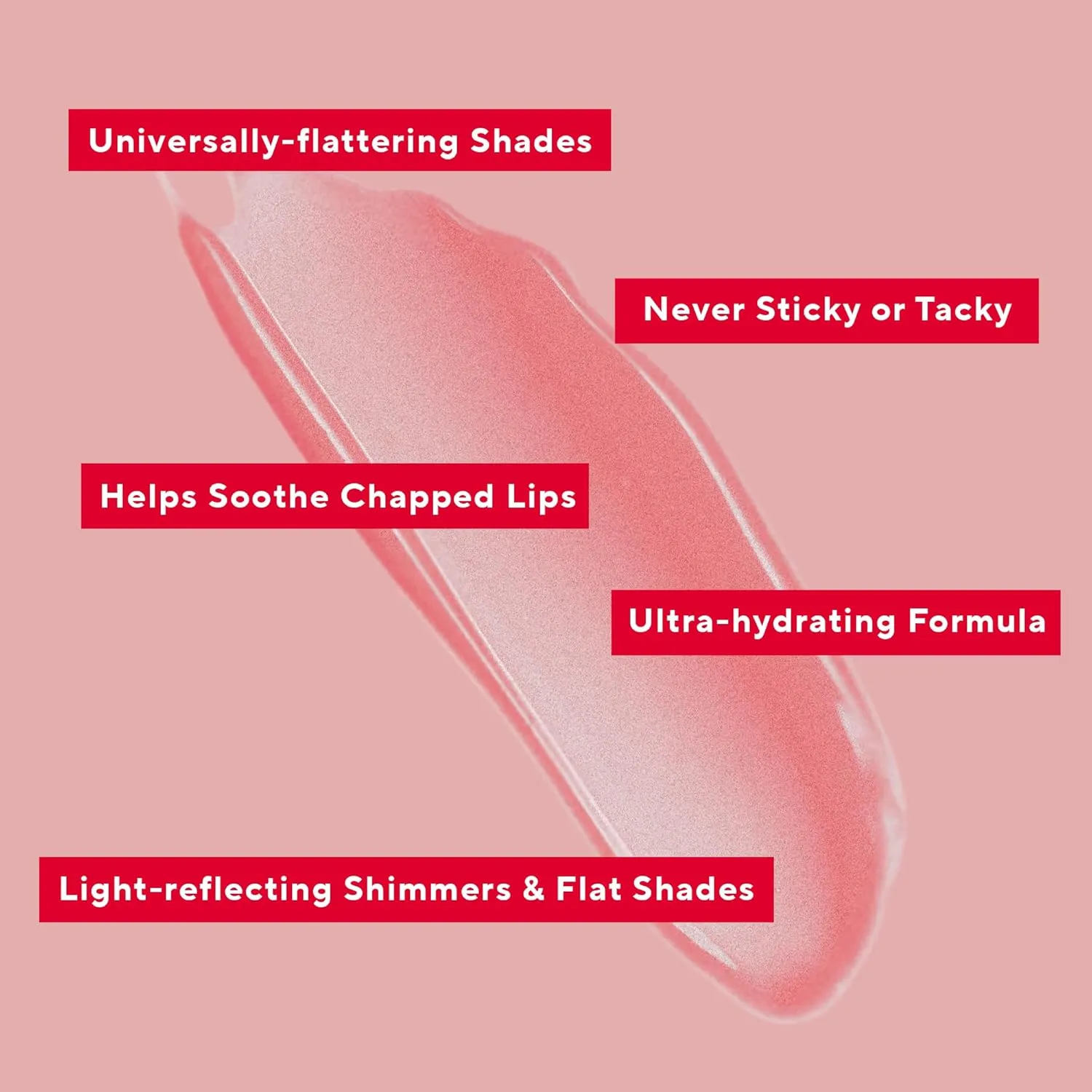 Mirabella Luxe Advanced Lip Gloss, Hydrating Non-Sticky High-Shine Lip Gloss for Women, Infused with Vitamin E & Jojoba Oil, Long-Lasting & Cruelty-Free - Angelic (Nude Pink)