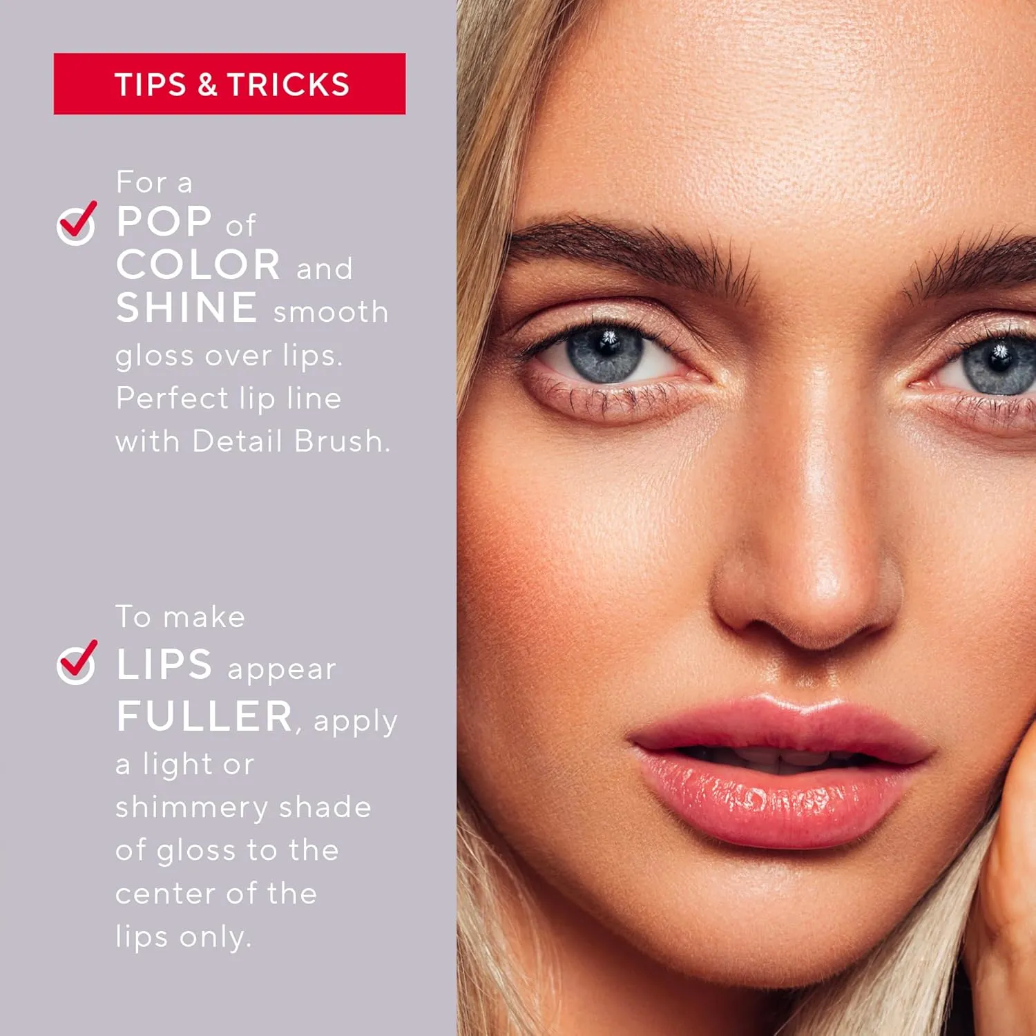Mirabella Luxe Advanced Lip Gloss, Hydrating Non-Sticky High-Shine Lip Gloss for Women, Infused with Vitamin E & Jojoba Oil, Long-Lasting & Cruelty-Free - Angelic (Nude Pink)