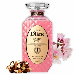 Moist Diane Sulfate Free Shampoo for Damaged & Color-Treated Hair, Natural Keratin Shampoo for Women & Men with Organic Argan Oil & Collagen from Japan, Silicone Free, DAMAGE REPAIR 15.4 Fl Oz, 3EA