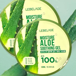 Moisture Aloe Soothing Gel 10.14oz – Pack of 2 – Korean Aloe Vera Gel for Face & Body, Hydrating, Soothing & After Sun Care