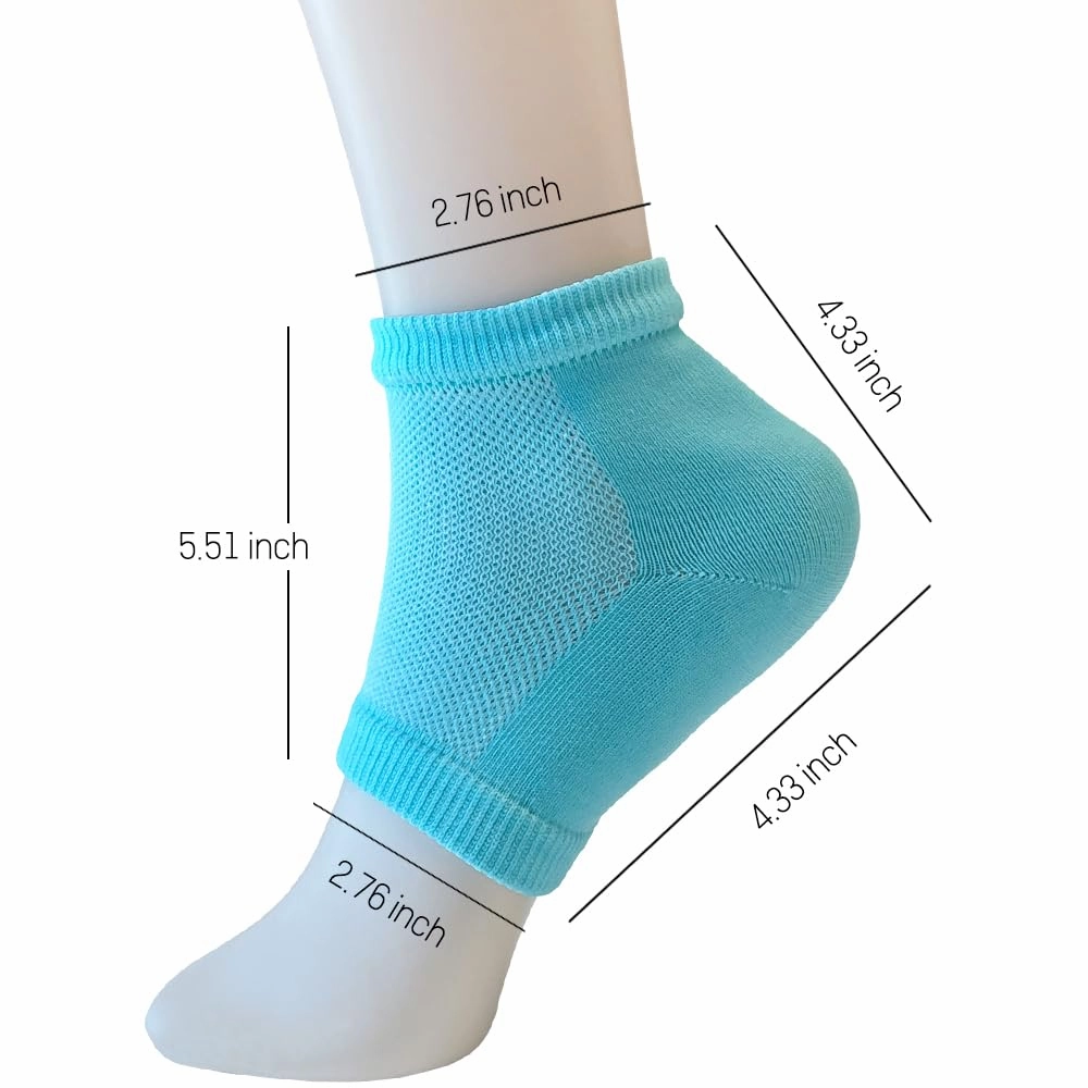 Moisturizing Gel Heel Socks to Repair Dry Cracked Heel - Soften, Soothe, and Revitalize Your Feet, for Men and Women (Mint, 2 Pairs)