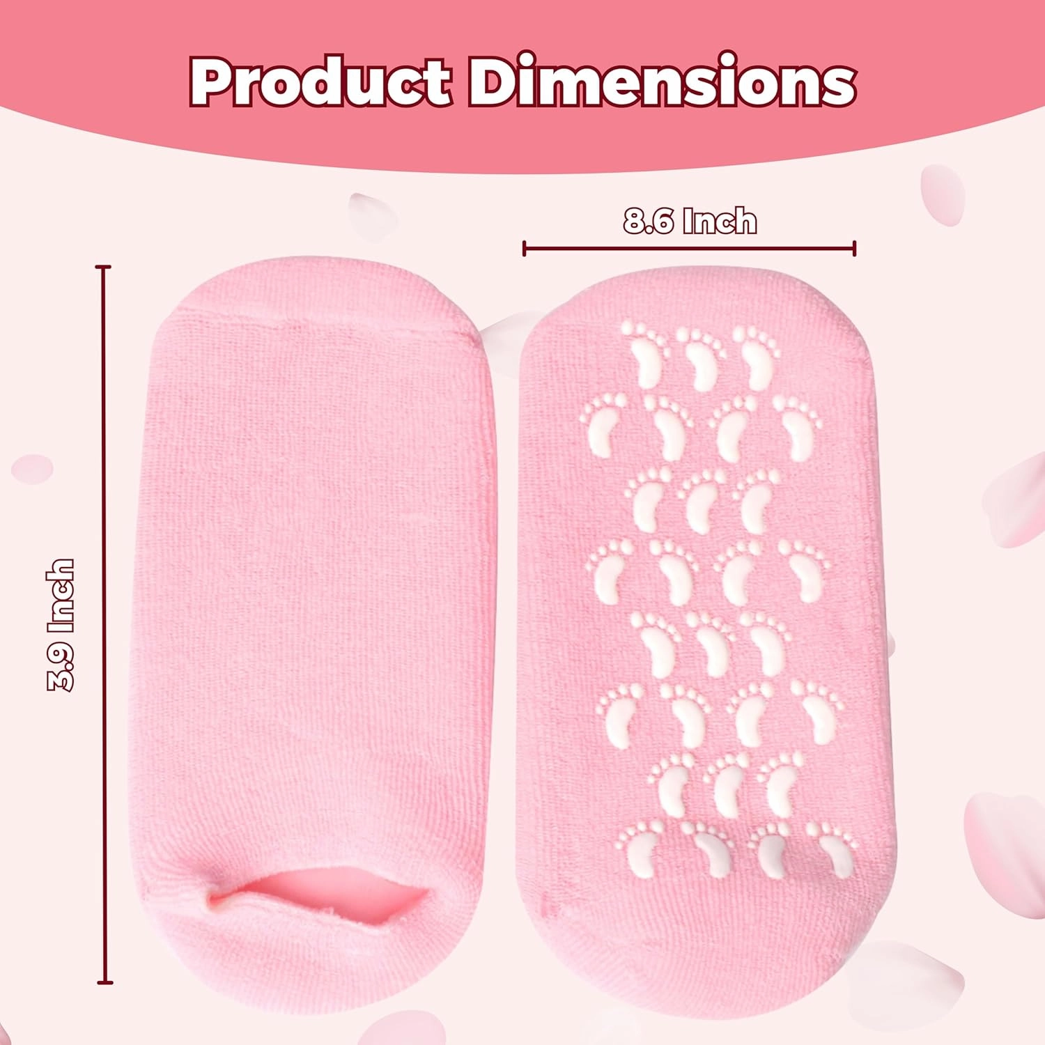 Moisturizing Socks for Dry Cracked Feet Women and Men Hydrating Gel Spa Sock Foot Moisturizer During Overnight… (2 Pairs (Pink))