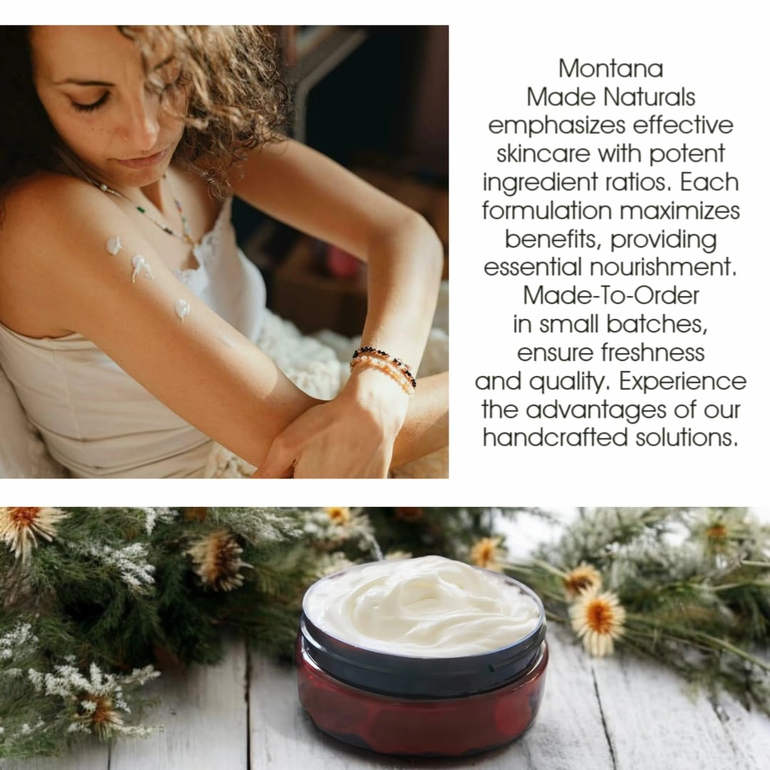 Montana Snow Lotion - Organic handmade hydrating daily moisturizing lotion for extremely dry skin, Shea body lotion, 100% natural non toxic body lotion, Vit E and aloe vera 8oz (Whitefish Waters)
