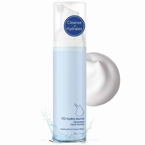 Mood'y 7D Hydro Burst Foaming Face Wash with Hyaluronic Acid & Coconut | Deep Pore Cleansing | Face Wash for Glowing Skin | Non-Drying & Gentle Cleanser | Sulphate Free & Vegan | Men & Women,80 ml
