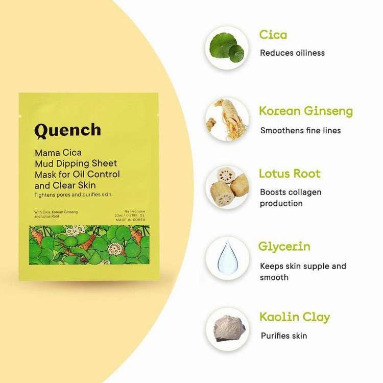 Mud Sheet Mask with Cica Herb Repair (Pack of 6)