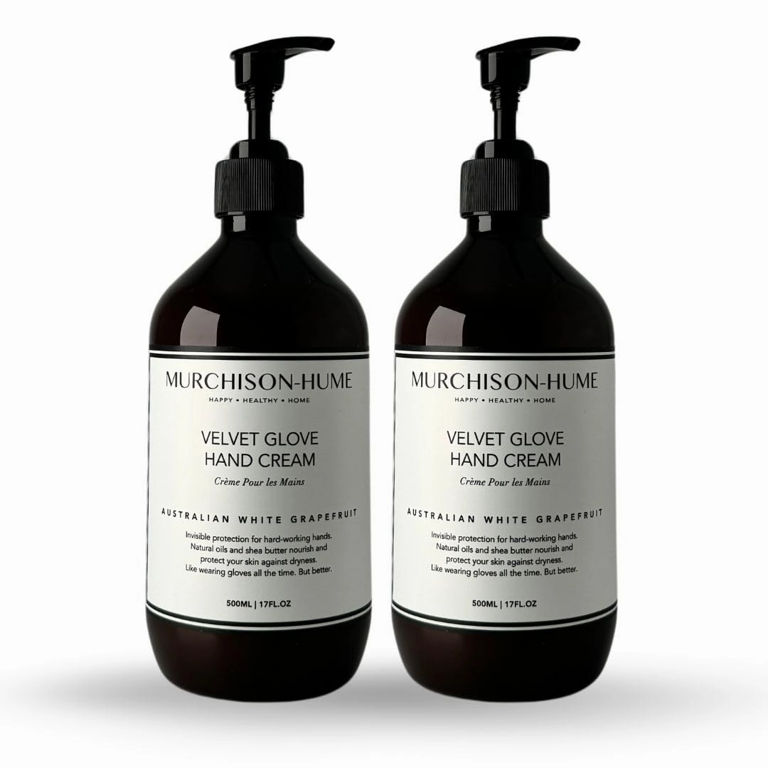 Murchison-Hume Velvet Glove Hand Cream with nourishing Fruit Extracts and Plant Seed Oils for lasting, 24-hour protection against dryness, non-greasy, Australian White Grapefruit (Pack of 2)