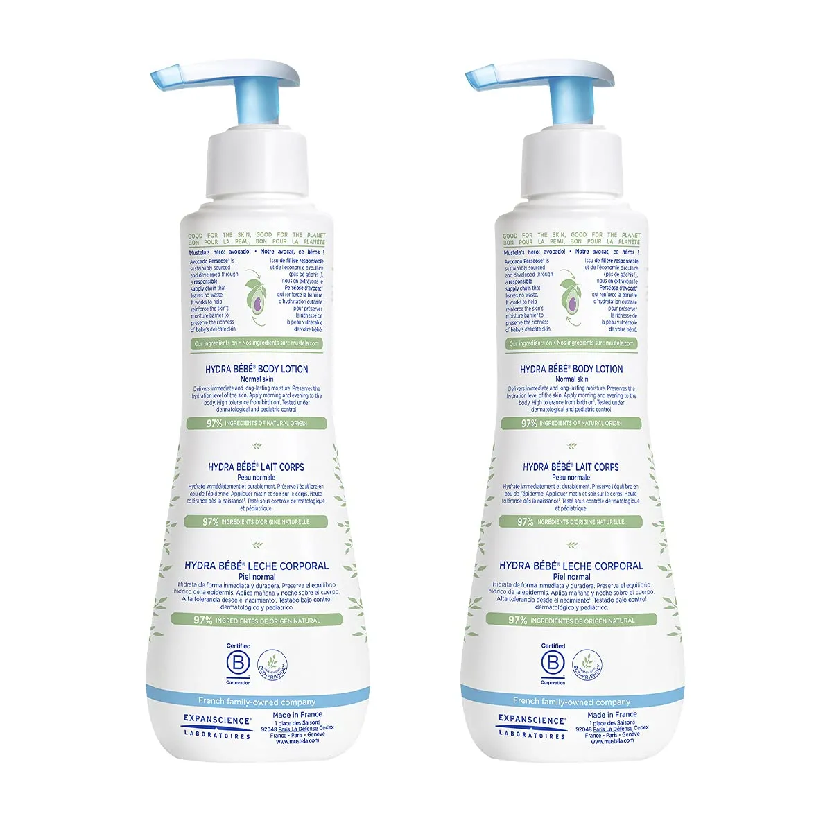 Mustela Hydra Bebe Body Lotion - Daily Moisturizing Baby Lotion with Natural Avocado, Jojoba & Sunflower Oil – Various Sizes
