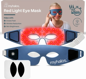 MyHalos Under Eye Red Light Therapy Mask -Advanced Light Mask & LED Eye Mask for Wrinkles, Dark Circles & Crows Feet - Red Light Therapy for Eyes