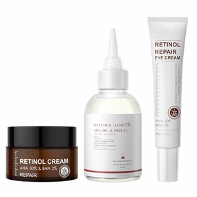 NAOLVE-Retinol Skincare Essentials 3 Piece Set - Eye Cream, Cream, Toner - Women's Anti-Aging Skincare Set - Brightening, Smoothing, Firming & Hydrating Skin Care, Christmas Gifts