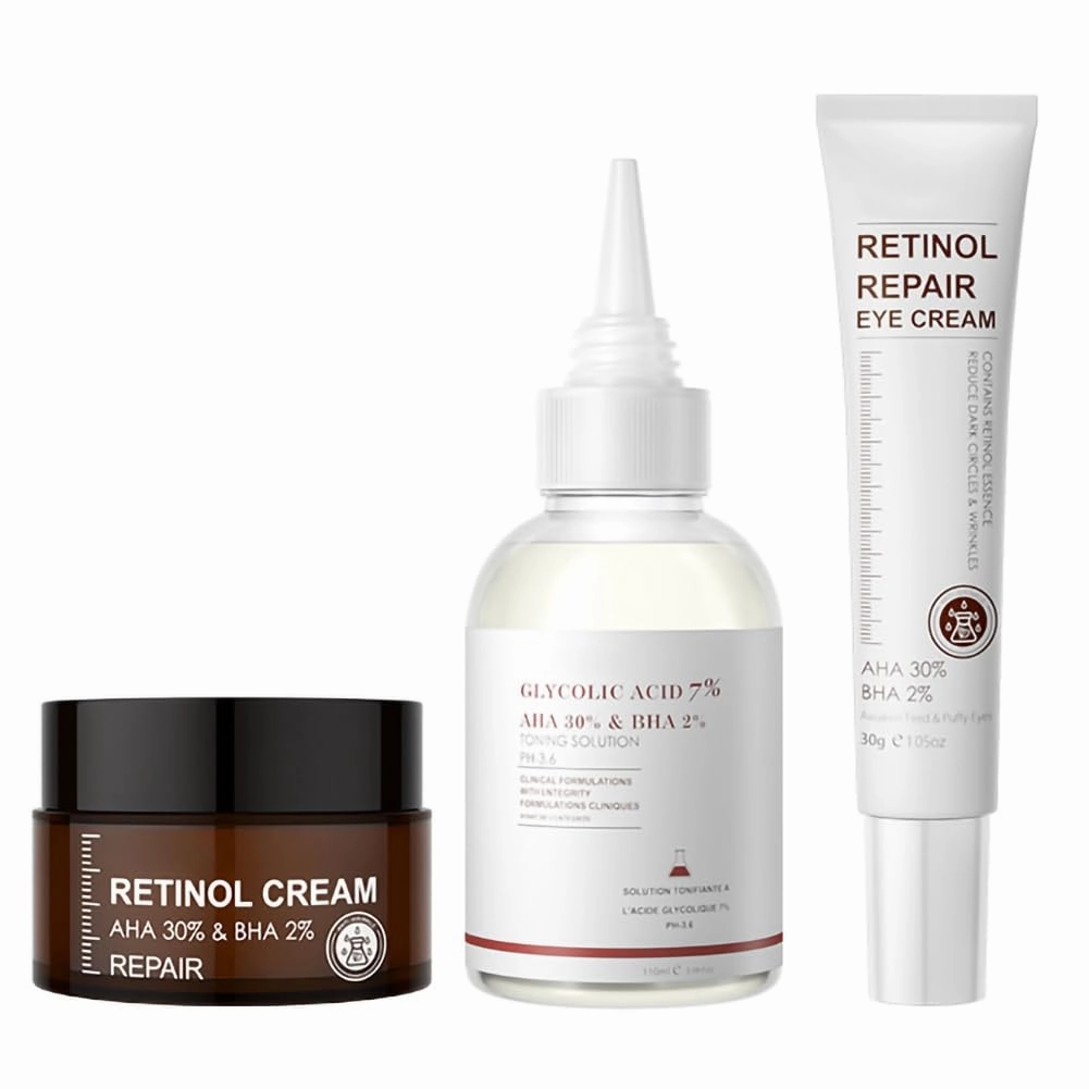 NAOLVE-Retinol Skincare Essentials 3 Piece Set - Eye Cream, Cream, Toner - Women's Anti-Aging Skincare Set - Brightening, Smoothing, Firming & Hydrating Skin Care, Christmas Gifts