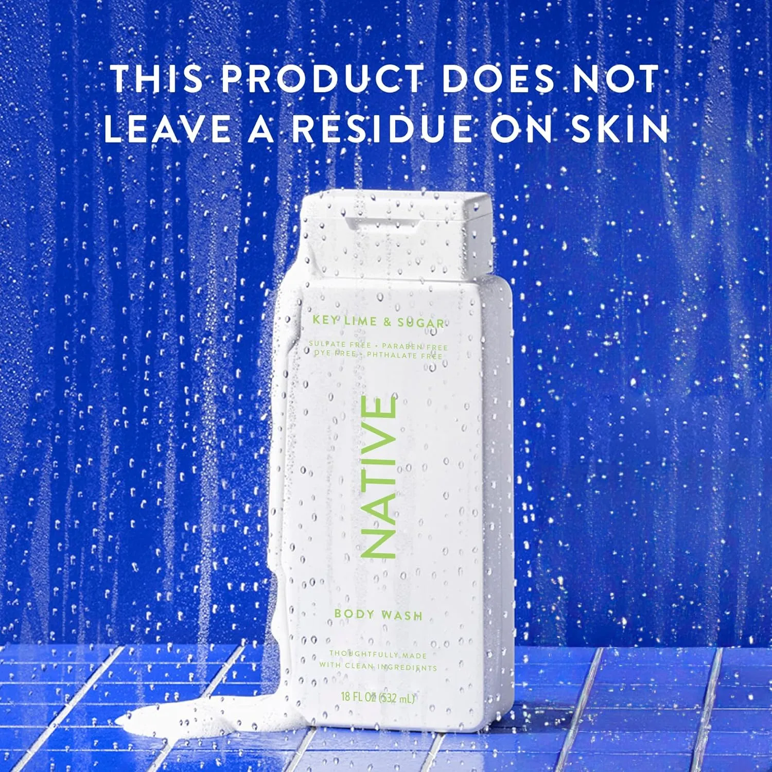 Native Body Wash Contains Naturally Derived Ingredients | For Women & Men, Sulfate, Paraben, & Dye Free Leaving Skin Soft and Hydrating |Aloe & Green Tea 18 oz - 2 Pk