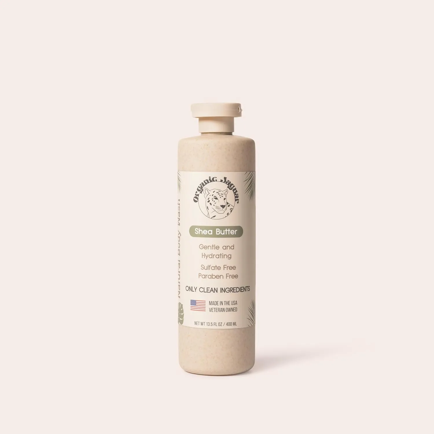 Natural Body Wash with Aloe Vera Gel and Shea Butter, Bath and Shower Soap Cleanser for Body Care, Leaves Skin Soft & Hydrated, Unscented, Sulfate and Paraben Free, 13.5 fl oz