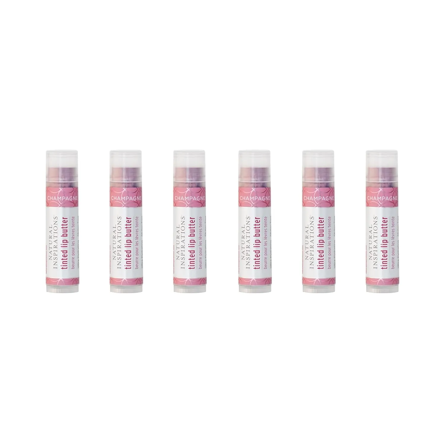 Natural Inspirations Moisturizing Tinted Lip Butter 6 Piece Set, Champagne