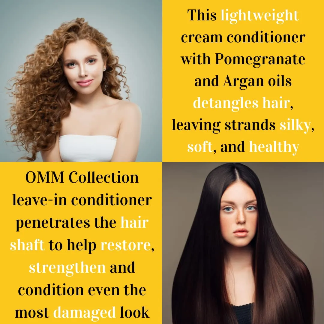 Natural Lightweight Leave In Conditioner-Moisturizing Detangler Spray For Frizzy & Curly Hair - Color Safe Cream Conditioner, For Dry Damaged & Over Processed Hair
