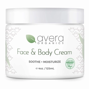 Natural Face and Body Cream Moisturizer – Organic Aloe Vera – Lotion for Dry Skin Eczema Psoriasis (4 ounces)