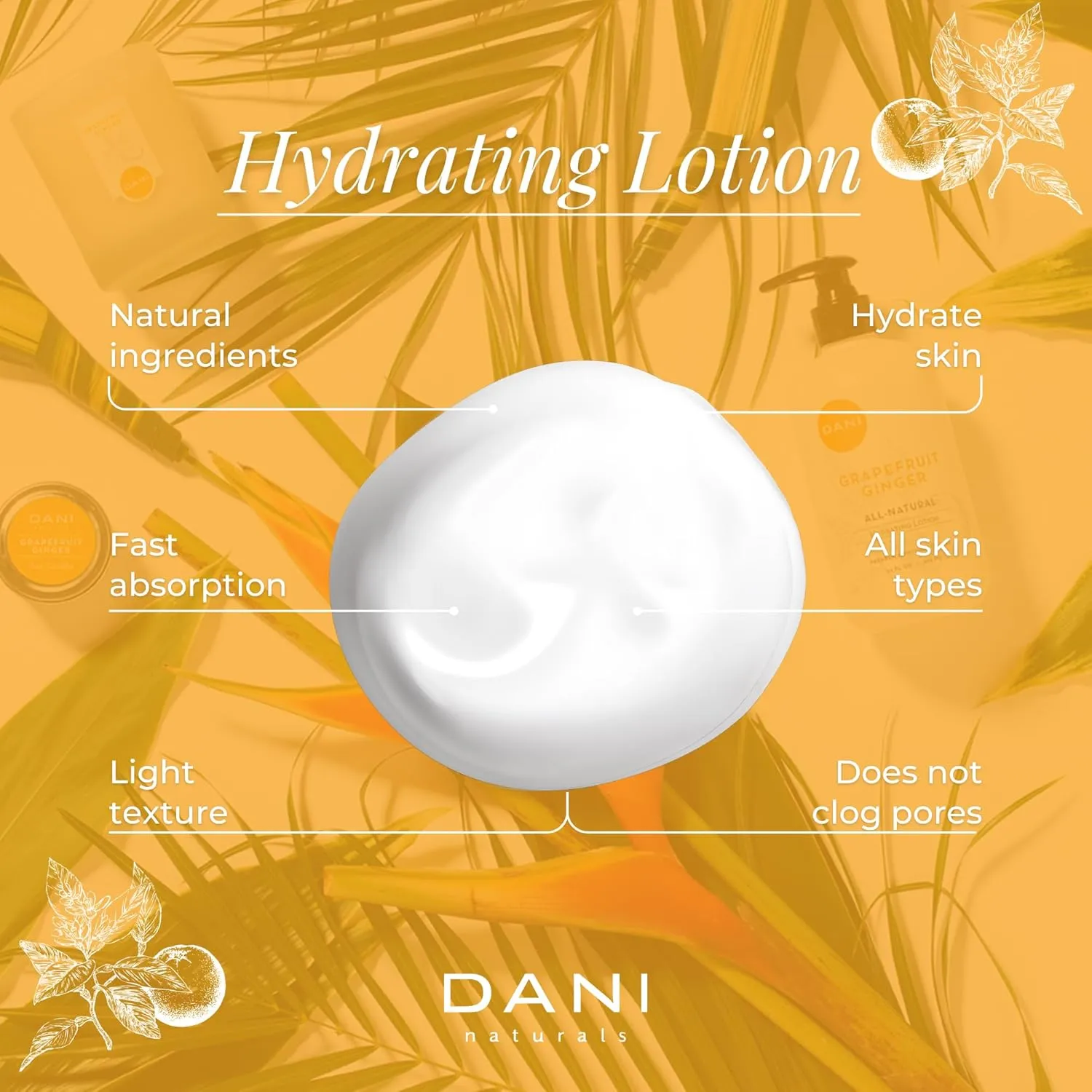 Naturals Hand & Body Lotion - Grapefruit Ginger, Hydrating Lotion with Aloe Vera, Vitamin E & Shea Butter, Moisturizing for All Skin Types, Paraben-Free, 12 Oz