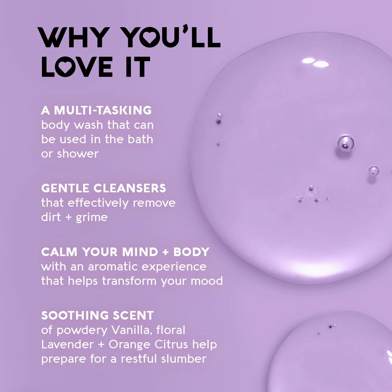 Nature's Beauty Lavender Chamomile Sleep Body Wash for Women Multi-Pack- Gentle Bath   Body Cleanser, Sooth and Calm Combination to Dry Skin Made w/Coconut, Jojoba   Moringa Seed Oils 16floz (1 Pack)