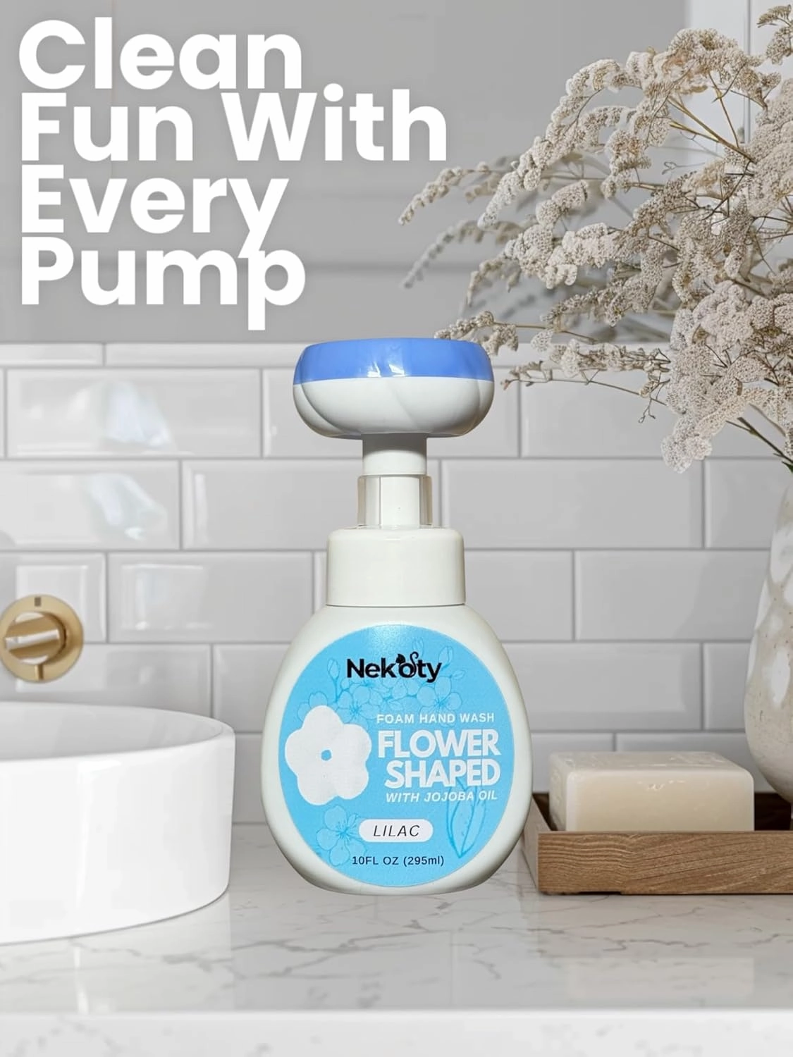 Nekoty Flower Stamp Foaming Hand Soap | Long Lasting Scent | Gentle | Moisturizing (Lilac)