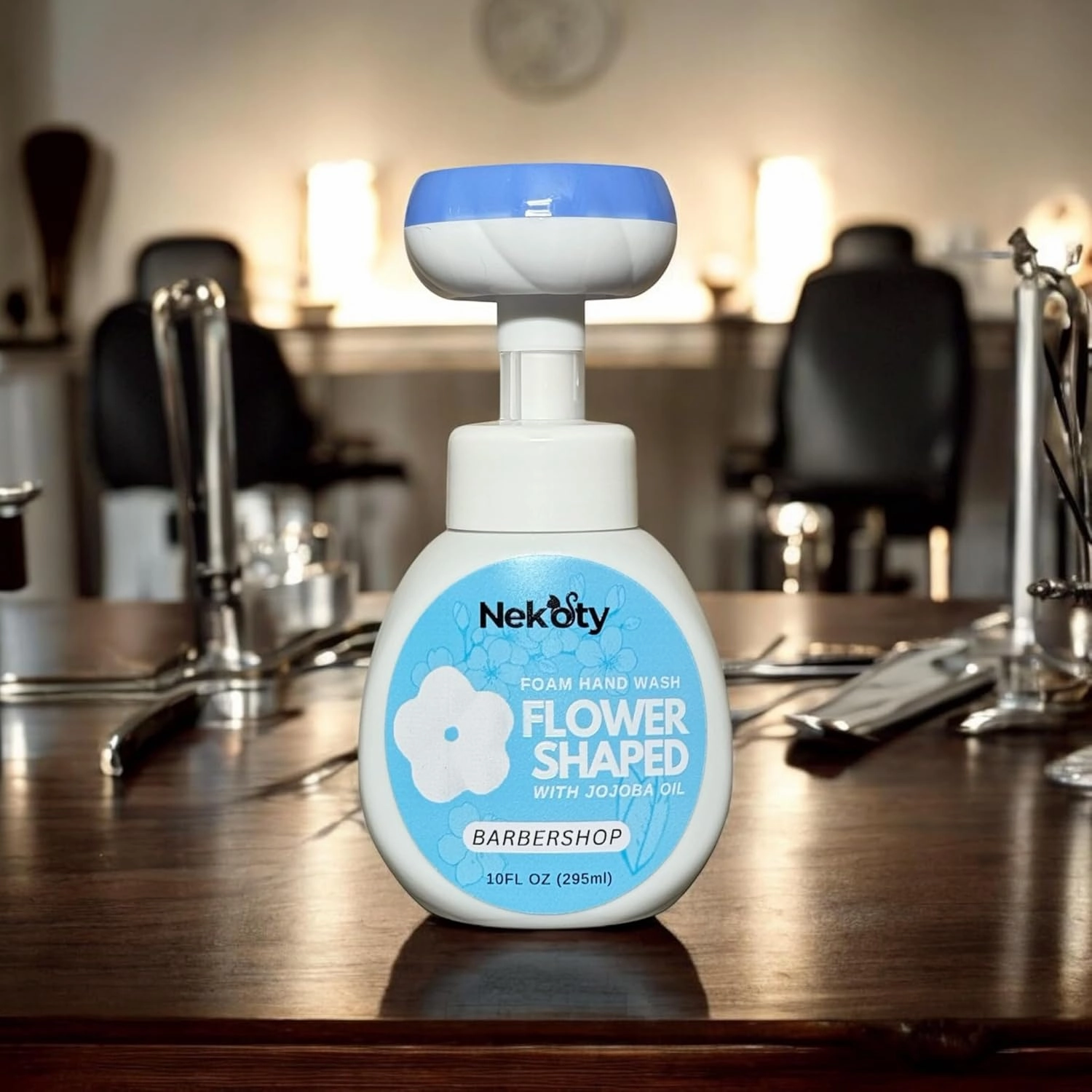 Nekoty Flower Stamp Foaming Hand Soap | Long Lasting Scent | Gentle and Moisturizing (Barbershop)