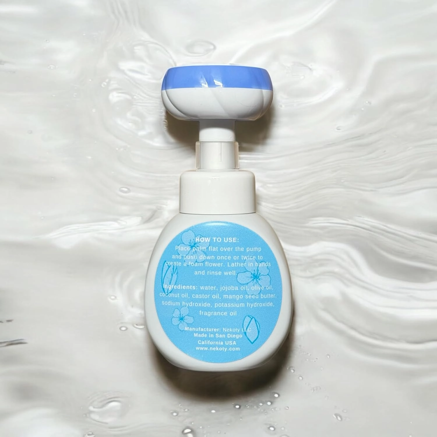 Nekoty Flower Stamp Foaming Hand Soap | Long Lasting Scent | Gentle and Moisturizing (Barbershop)