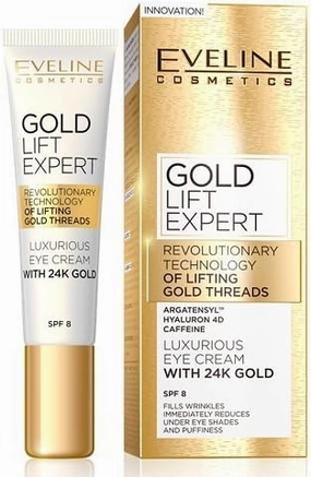 NEW EVELINE Gold Lift Expert Eye Cream 15ml Anti Wrinkle, Reduce Under Eye shade