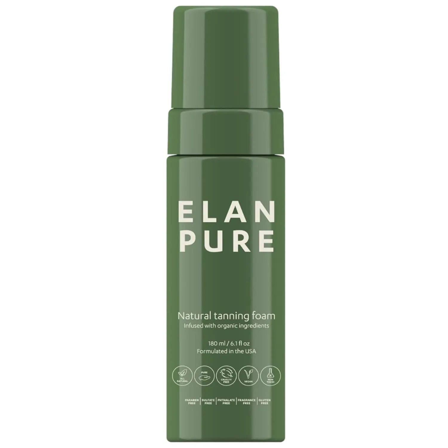Non Toxic Self Tanner - Organic Tanning Foam - Long Lasting Natural Looking Tan - Streak Free Smooth Application - Plant Based Ingredients - Vanilla