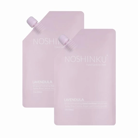 Noshinku Pocket Hand Sanitizer Spray Refill Pouch, Natural Moisturizing Hand Sanitizer Refill With 70% Sugarcane-Derived Alcohol, 200 mL (3.40 Fl Oz (Pack of 2), Lavendula)
