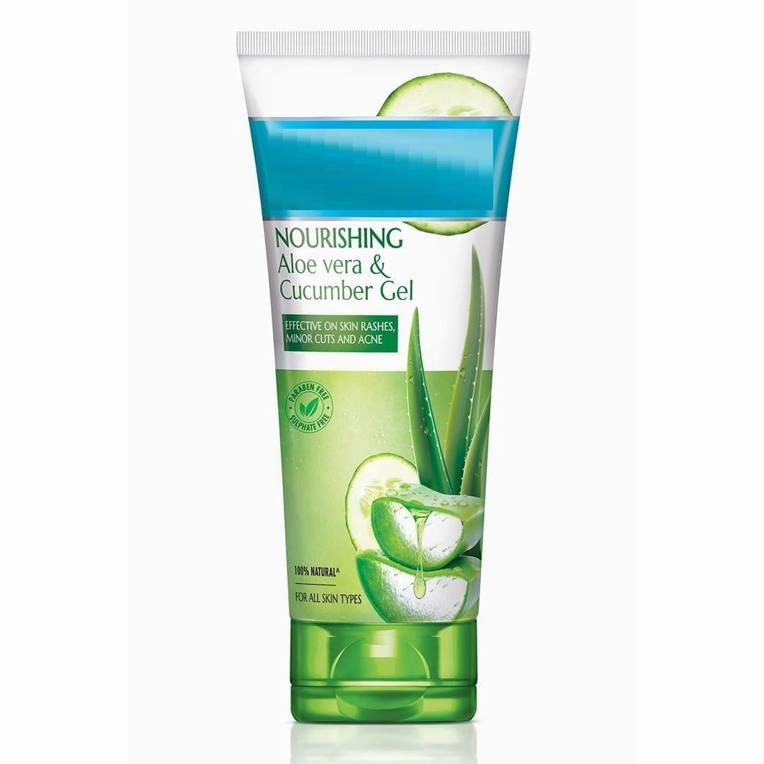 Nourishing Aloe Vera & Cucumber Gel| Protects from Acne, Cuts & Rashes|Refreshing & Soothing Care|Paraben free|For Oily, Dry, Normal, Combination & Sensitive Skin - 150 g
