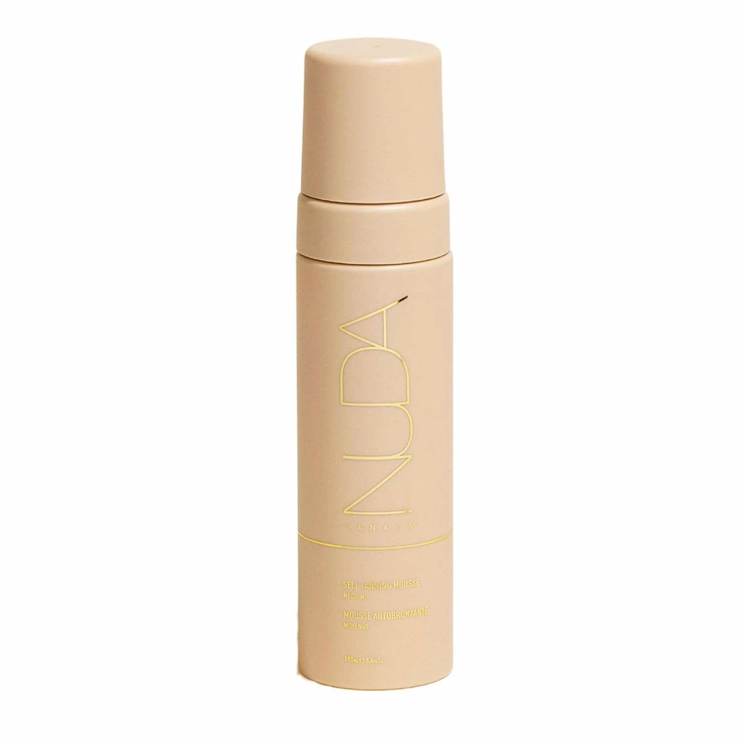 Nuda Bronzefoam Self Tanning Mousse, Lightweight, Fast Drying & Streak Free Self Tanner, Enriched with Coconut Oil, Cucumber & Mango Extracts, Hydrating Formula, Mango Fragrance, Vegan, Medium, 6.4 Oz