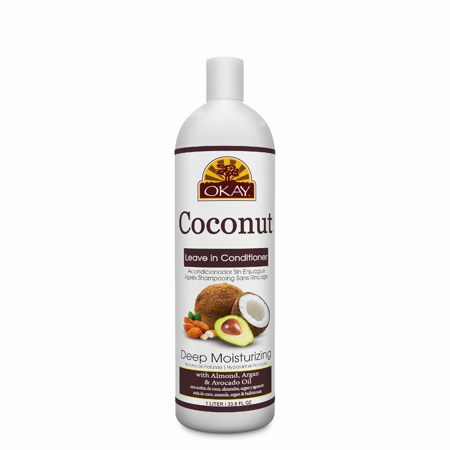 OKAY Coconut Deep Moisturizing Conditioner Helps Replenish Moisture And Elasticity For Healthy Strong Hair Sulfate,Silicone,Paraben Free For All Hair Types and Textures Made in USA 33oz