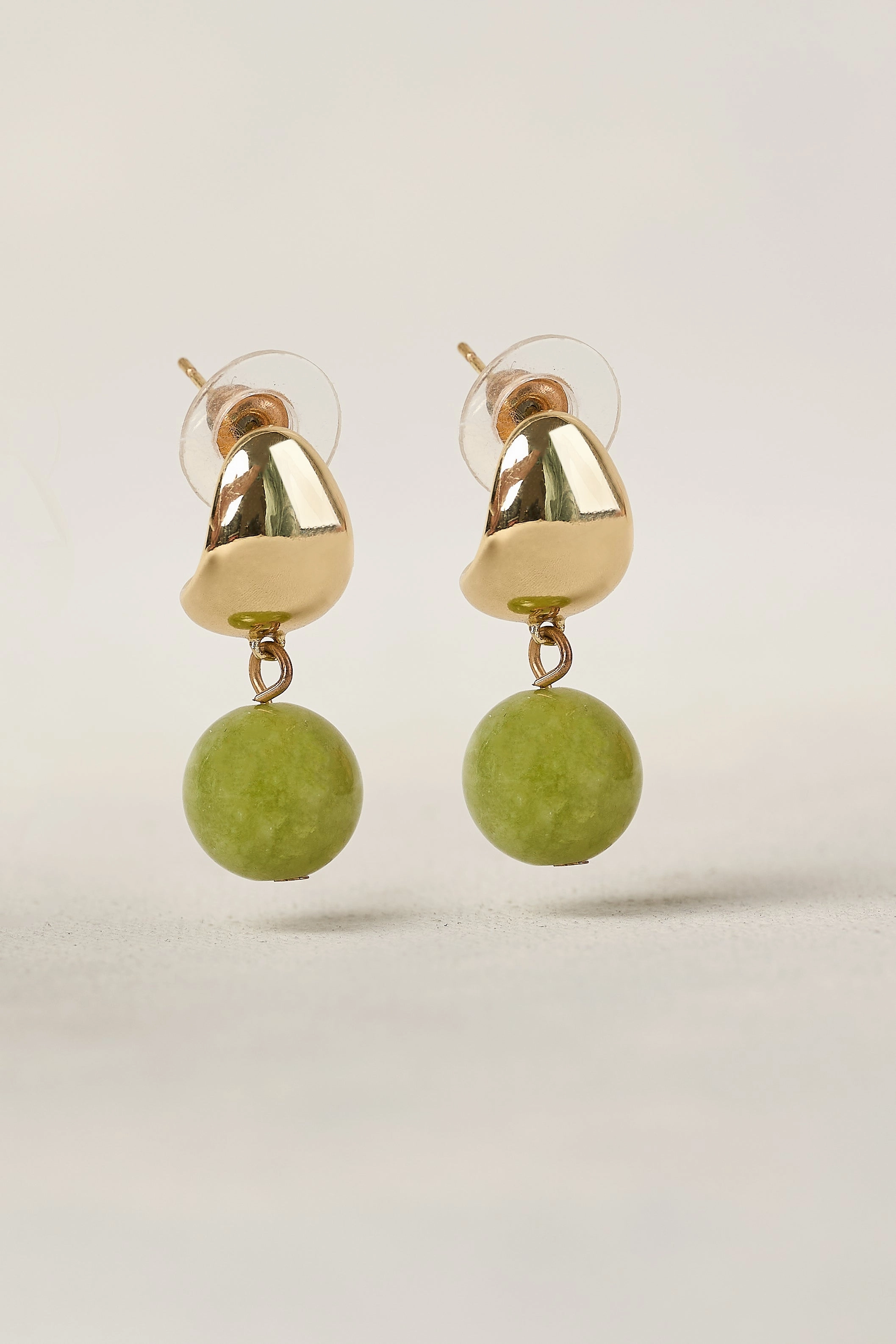 Olivine Stone Earrings - Pear