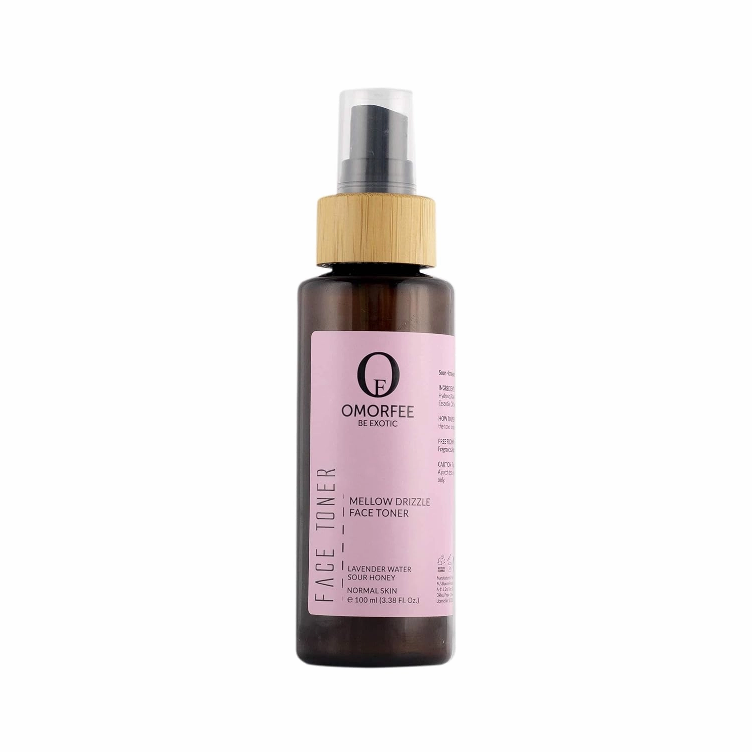 OMORFEE Organic Mellow Drizzle Face Toner | Face Toner For Dry Skin | Lavender Floral Water, Sour Honey, Apple Cider, Cucumber, Aloe Vera | 100 ml / 3.38 Fl. Oz.