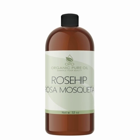 OPO Rosehip Oil - Pure, Refined, Cold Pressed, Unscented, Deodorized Bulk 32 oz for Hair, Skin, Body, Nails, Face 1 Quart Hydrating Moisturizing Carrier Oil