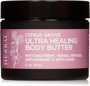 Ora's Amazing Herbal Ultra Healing Body Butter, Intensive Moisturizer For Dry Skin, Hand Cream with Organic Shea Butter, Marjoram & Bergamot Essential Oil, Herbal Skincare, Citrus Grove Scent, 2 oz