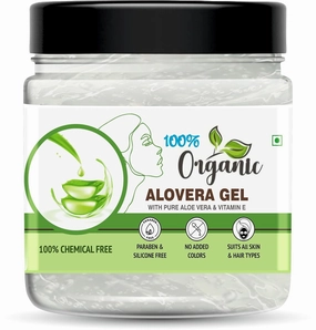 Orga.nic 100% Aloe Vera Gel For Face, with Natural Aloe Vera & Vitamin E for Skin and Hair - 400g