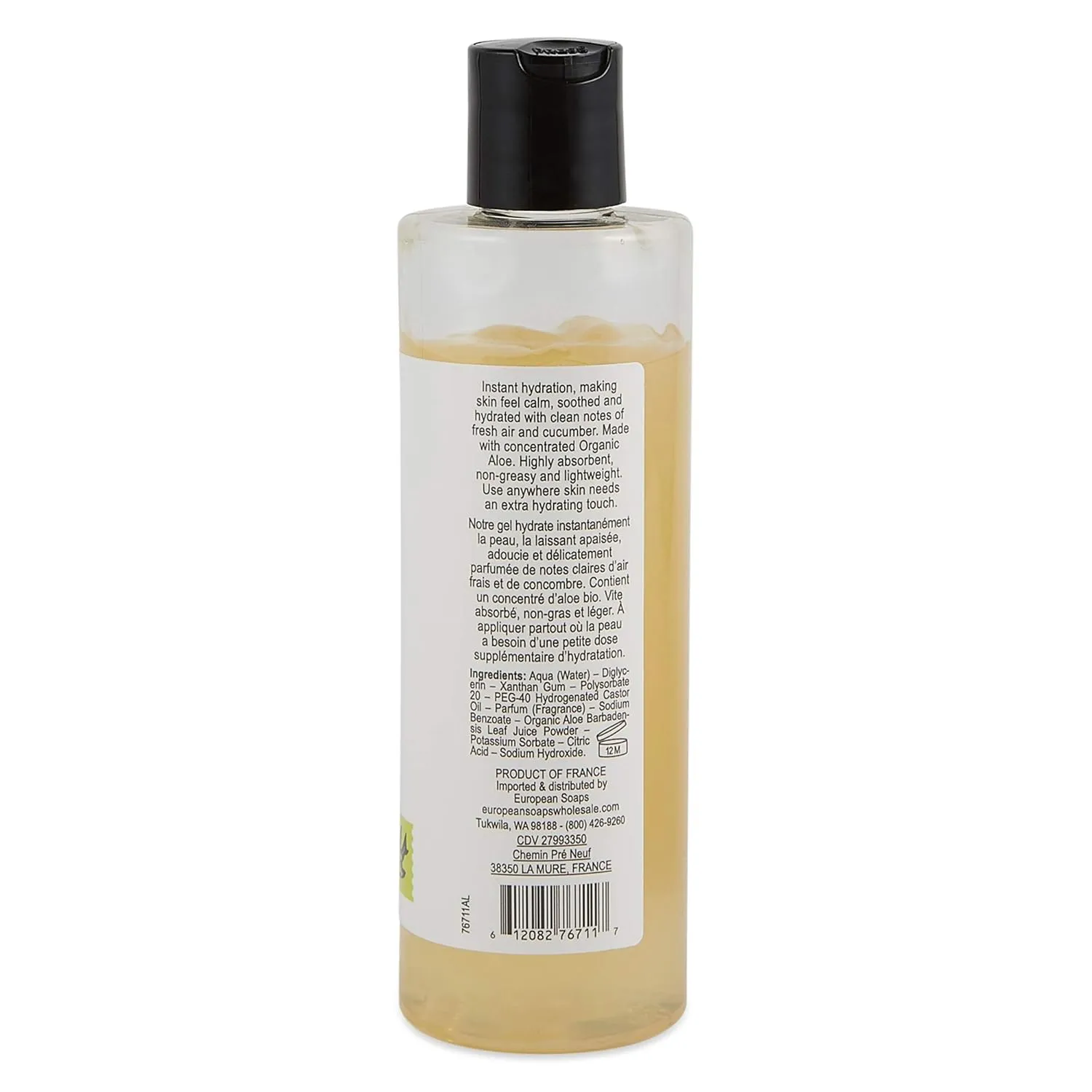 Organic Aloe Collection Hydrating Body Gel (8oz), Fresh Cucumber Scent