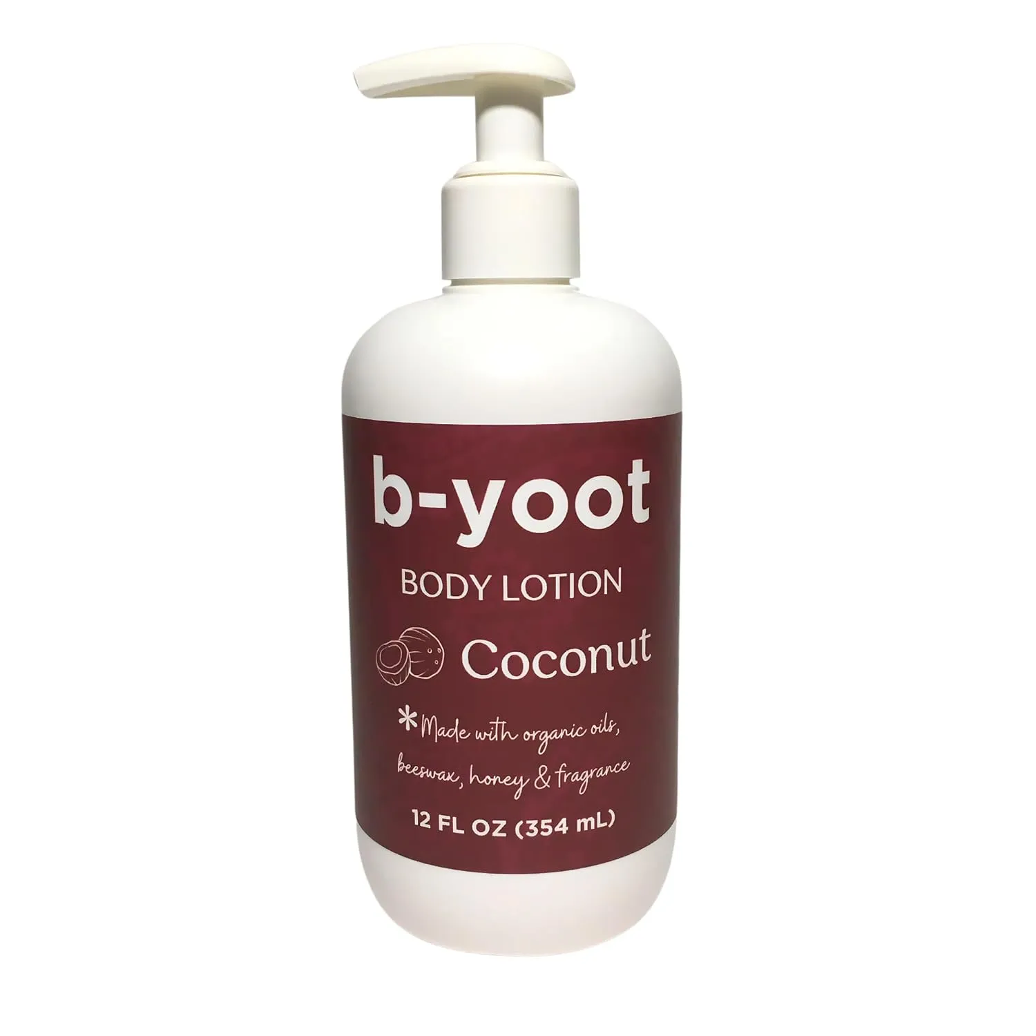 Organic Body Lotion - Coconut, Skin Care, Body Care, Body Moisturizer, Lotion for Extremely Dry Skin with Organic Honey, Organic Beeswax, Organic Oils, Lightweight, Non-Comedogenic, 12 Fl Oz