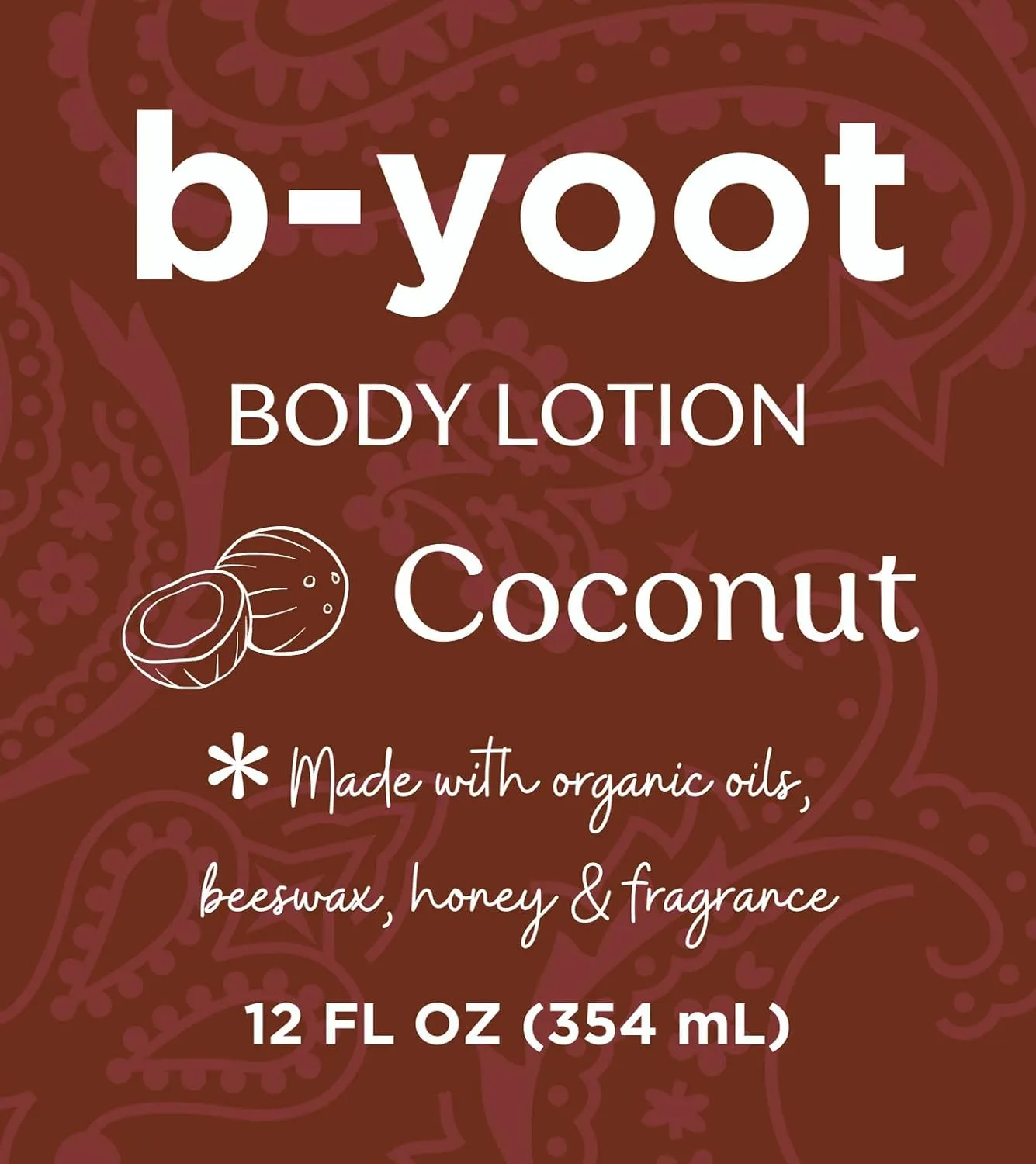 Organic Body Lotion - Coconut, Skin Care, Body Care, Body Moisturizer, Lotion for Extremely Dry Skin with Organic Honey, Organic Beeswax, Organic Oils, Lightweight, Non-Comedogenic, 12 Fl Oz