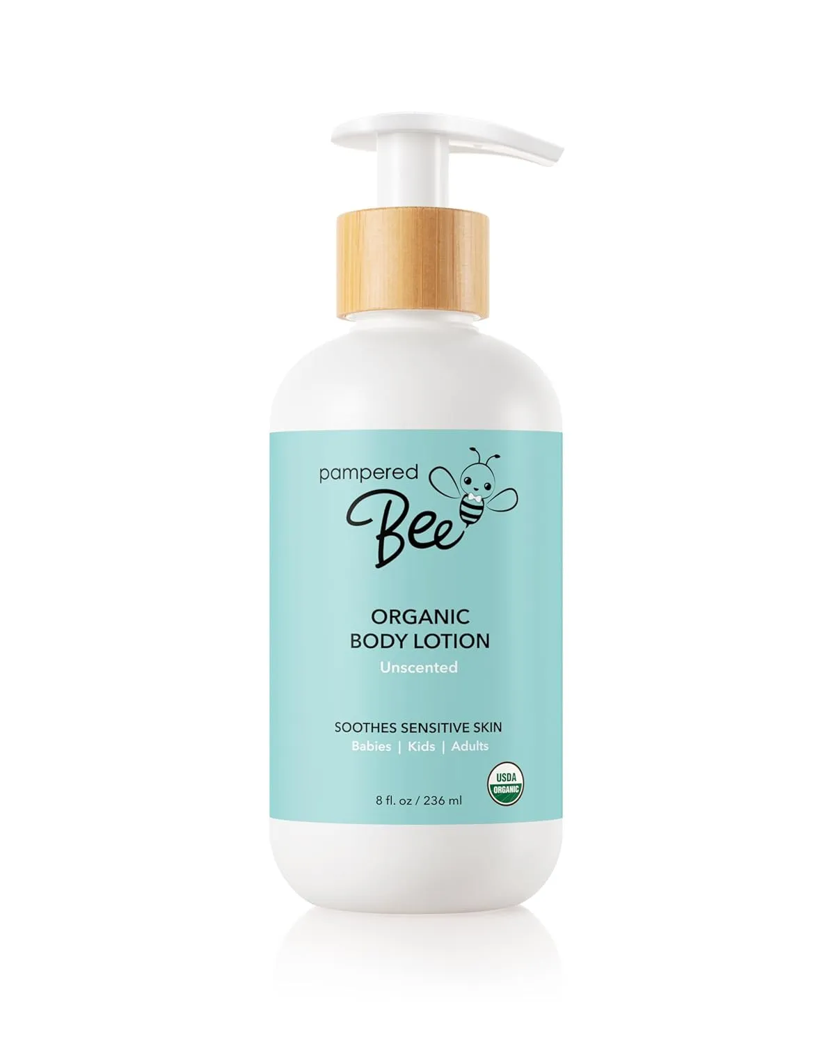 Organic Body Lotion (Unscented) With Jojoba Oil and Marshmallow Root to restore moisture to the skin barrier, leaving skin soft and hydrated, 8 oz