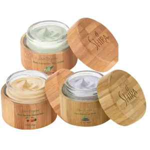 Organic Face Care Set – Apricot Moisturizer (15ml), Cucumber Eye Cream (15ml), Blueberry Mask (15ml) – Hydrating & Anti-Aging Skincare for Dark Circles, Soothing Face Mask & Organic Moisturizer