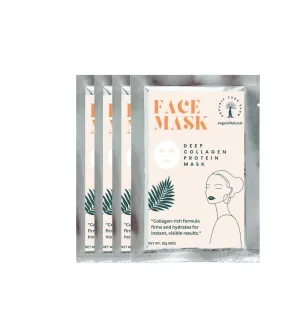 Organic Pure Gow | Deep Collagen Protein Mask, Collagen-rich formula firms and hydrates for instant, visible results,4pack.