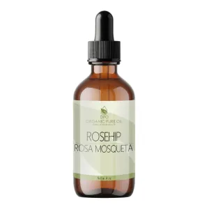 organic pure oil Rosehip Oil 4 oz - Pure Natural Cold Pressed Unrefined Extra Virgin Antioxidants for Face Skin Skin Rejuvenating