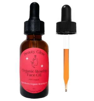 Organic Rosehip Face Oil Age Defying Serum Cold Pressed Rosehip Seed for Face & Gua Sha Retinoid Like Compounds Natural Hydrating Moisturizing Beauty Glow Oil USA Made 1 Oz