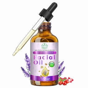 Organic Body Oil with Rosehip, Jojoba & Essential Oils, 2 Fl Oz, Multi-Purpose Skin Care, Face Moisturizer
