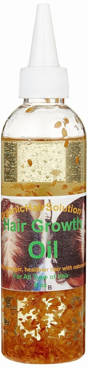 Organic Hair Solution-Hair Growth Oil Scalp & Hair Strengthening -For Stronger, Thicker Longer Hair-for Split Ends and Dry Scalp- Peppermint-Avocado-Castor-Tea Tree-Jojoba-Mustard-Argan(8oz)