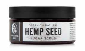 Organic Hemp Seed Sugar Scrub (Fragrance Free) – Face and Body Exfoliator – Hydrates, Smooths, and Purifies, 8 oz.