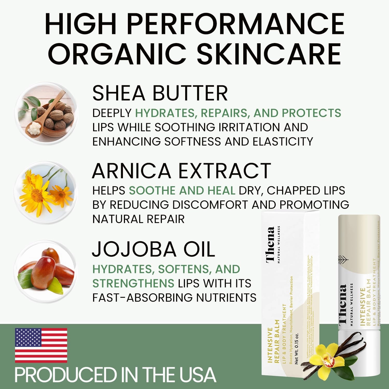 Organic Lip Treatment Balm Ultra Hydrating & Nourishing Care for Dry, Chapped, Cracked Lips & Skin, Visibly Smooths Wrinkles & Fine Lines, Natural Skin Care, 6 Pack Gift Set, Women & Men