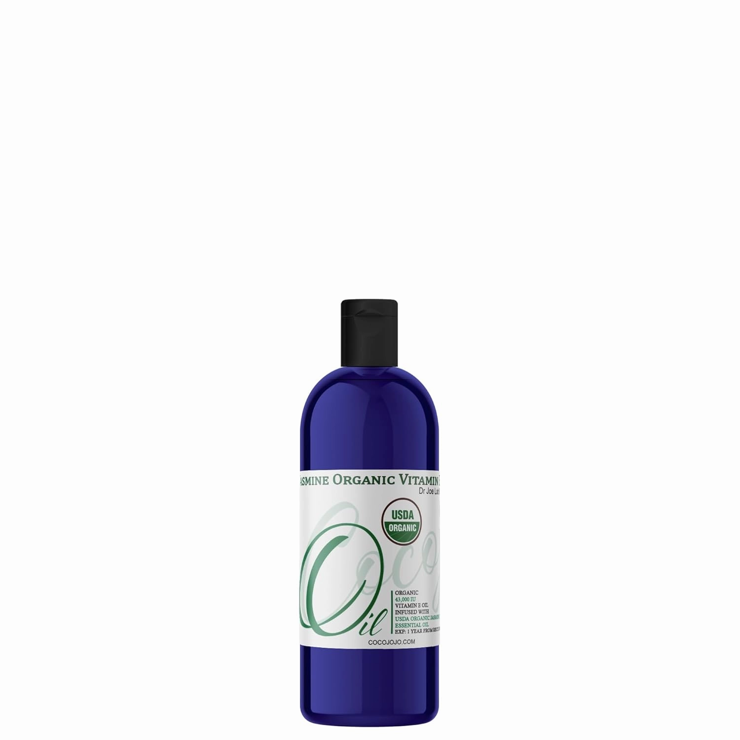 Organic Vitamin E Oil and Jasmine Essential Oil Infused Blend - Organic 100% Natural 43,000 IU Vegan Gentle Multi-Use Skin Hair Face Body Cuticle Moisture Daily Use - Packaging May Vary (2 oz.)