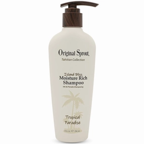 Original Sprout Island Bliss Moisture Rich Shampoo for All Hair Types Including Color-Treated, Damaged & Dry Hair, Hydrating & Moisturizing Shampoo with Coconut Oil, Vegan, Sulfate Free, 8 fl oz