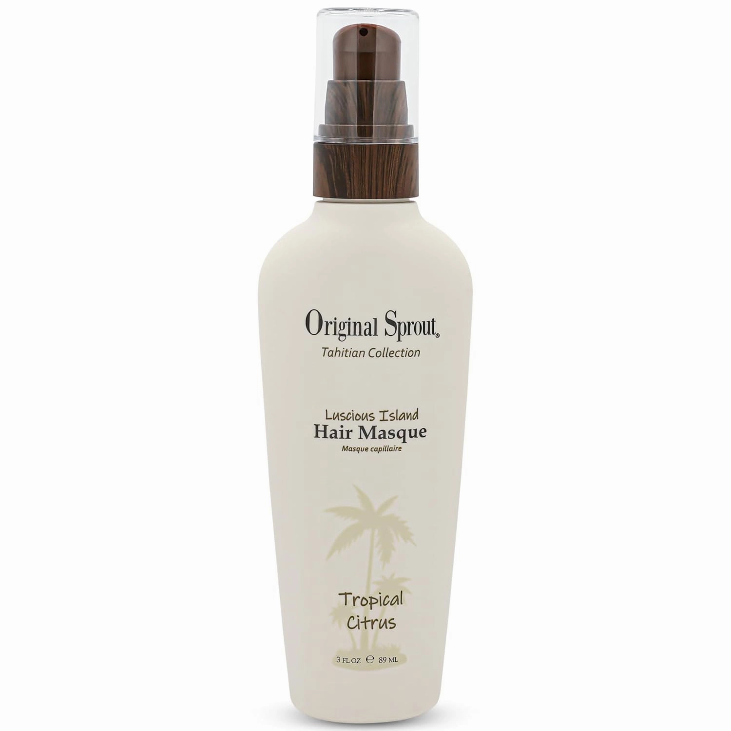 Original Sprout Luscious Island Hair Masque, Hydrating Rinse-Out Conditioning Hair Mask for Dry, Damaged Locks with Jojoba Protein & Argan Oil, Vegan & Cruelty-Free, Tropical Citrus Scent, 3 fl oz